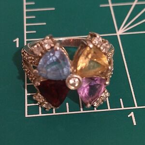 Elegant Multi-Color Gemstone Ring